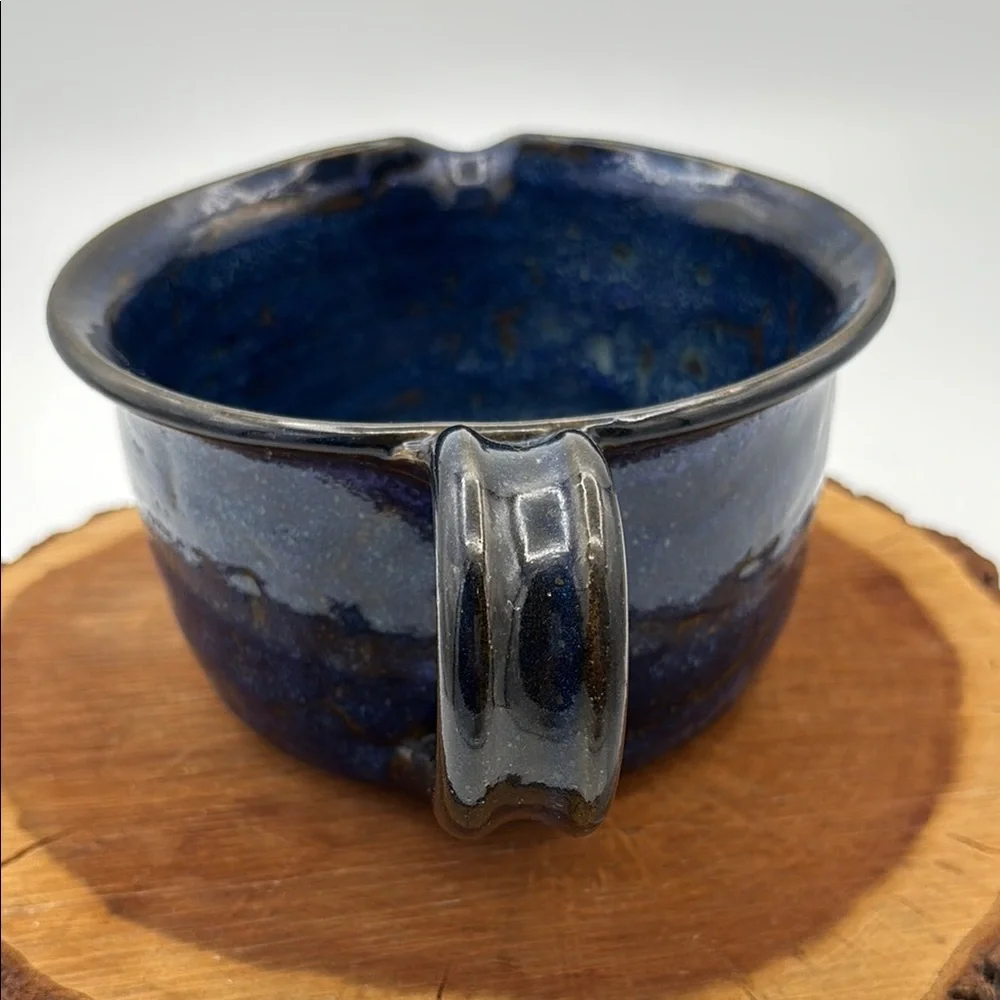 Brown Stone Studio Blue Pottery Batter‎ Bowl Signed & Dated